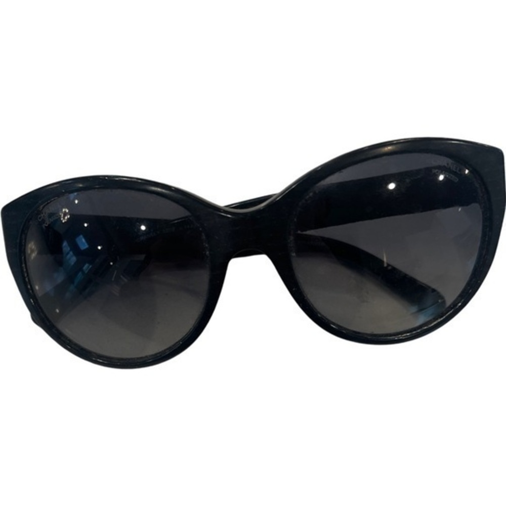 Authentic Chanel Sunglasses Black Square Velvet 5259 6.1443/68 56019 135 30